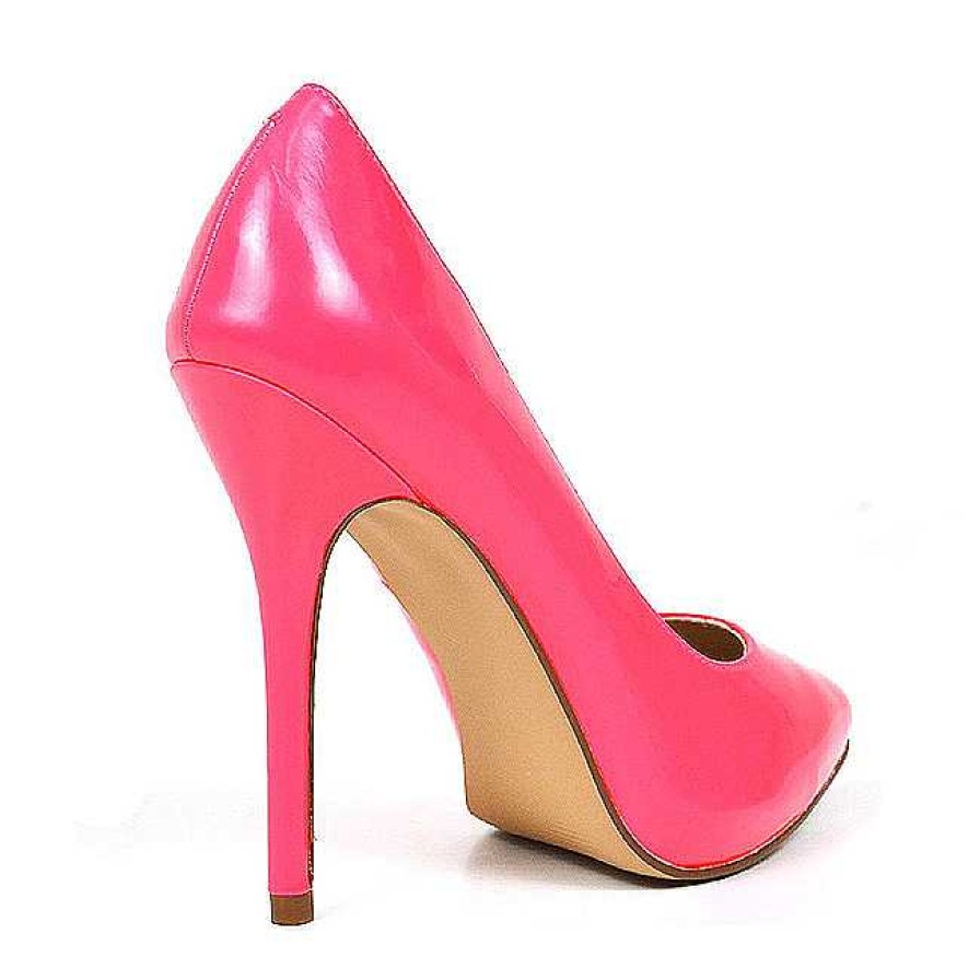 Pumps Klackar Utan Plata höga klackar | Fuchsia Neon 13 Cm Amuse-20 Spetsiga Pumps Med Stilettklackar