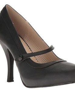 Stora Hoga Klackar For Man höga klackar | Svart Konstlader 11,5 Cm Pinup-01 Stora Storlekar Pumps Skor