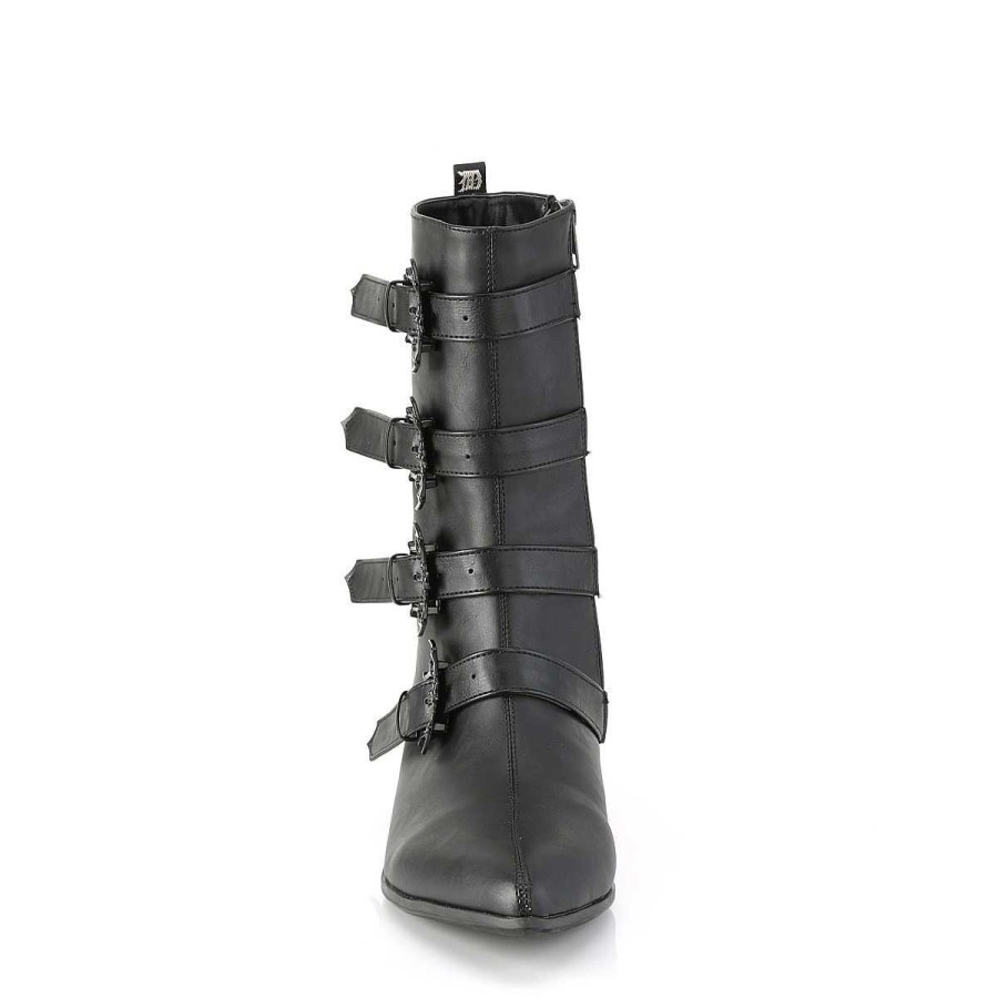 Demoniacult Skor & Stovlar Herr höga klackar | Vegan Warlock-110-B Spetsiga Boots - Herr Winklepicker Boots 4 Spaender