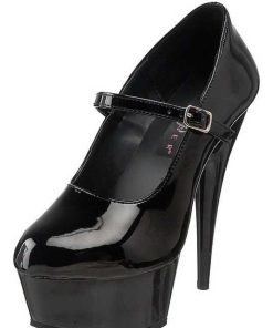 Pumps Klackar Mer Plata höga klackar | Svart Lack 15 Cm Pleaser Delight-687 Hoga Platapumps