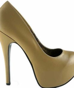 Pumps Klackar Mer Plata höga klackar | Beige Konstlader 14,5 Cm Burlesque Bordello Teeze-06 Hoga Platapumps