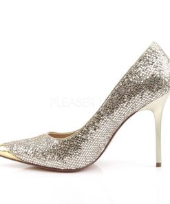 Stora Hoga Klackar For Man höga klackar | Guld Glitter 10 Cm Classique-20 Stora Storlekar Stilettos Skor