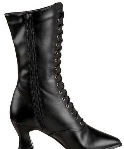 Stovletter Dam Utan Plata höga klackar | Svart 7 Cm Victorian-120 Dam Boots Med Snorning