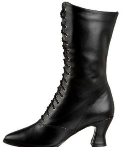 Stovletter Dam Utan Plata höga klackar | Svart 7 Cm Victorian-120 Dam Boots Med Snorning