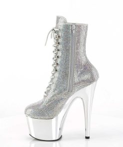 Stovletter Dam Med Plata höga klackar | Silver Strass Stenar Plataboots 18 Cm Adore-1020Chrs-2 Hogklackade Boots