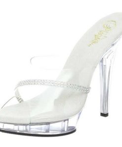 Slip In Klackar Mini Plata höga klackar | Transparent 13 Cm Fabulicious Lip-101R Hogklackade Slipper Damskor