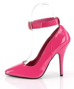 Pumps Klackar Utan Plata höga klackar | Pink Lackpumps 13 Cm Seduce-431 Ankelrem Pumps - Lackpumps Med Ankelband