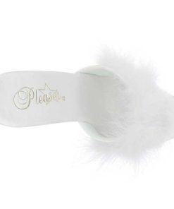 Slip In Klackar Mini Plata höga klackar | Vit Transparent 13 Cm Lip-101-8 Plata Hogklackade Slipper Skor