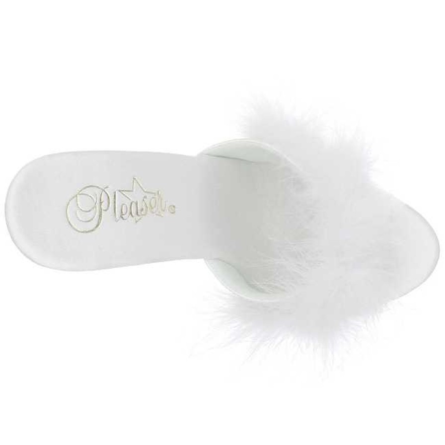 Slip In Klackar Mini Plata höga klackar | Vit Transparent 13 Cm Lip-101-8 Plata Hogklackade Slipper Skor