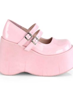 Demoniacult Skor & Stovlar Dam höga klackar | Rosa Vegan 11,5 Cm Demoniacult Kera-08 Gothic Mary Jane Pumps Med Plata