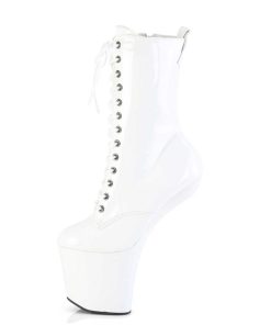 Stovletter Dam Med Plata höga klackar | Lacklader 20 Cm Craze-1040 Heelless Ankle Boots Pony Heels Vita