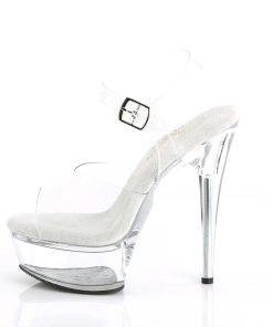 Hoga Klackar Mini Plata höga klackar | Transparent High Heels 15 Cm Excite-608 Plata High Heels