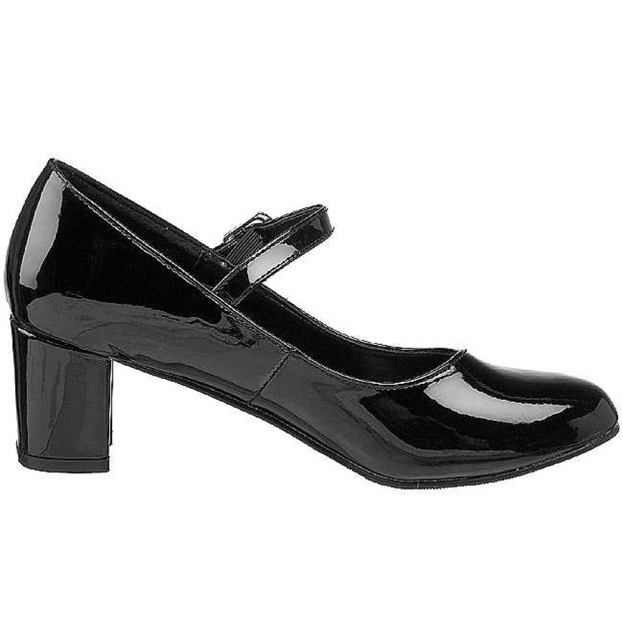 Pumps Klackar Utan Plata höga klackar | Svart Lack 5 Cm Schoolgirl-50 Klassiska Pumps Klackskor Dam