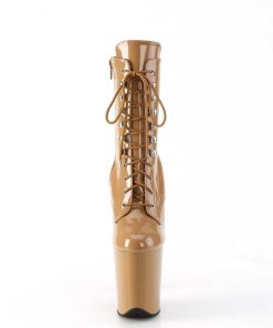 Stovletter Dam Med Plata höga klackar | Flamingo-1020 20 Cm Pleaser Hogklackade Boots Toffee