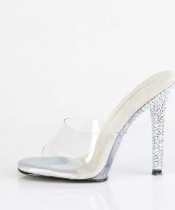 Slip In Klackar Utan Plata höga klackar | Silver Mules 11,5 Cm Gala-01Dsp Strass Mules Med Stilettklack