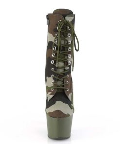 Stovletter Dam Med Plata höga klackar | Camoflash Canvas 18 Cm Adore-1020Camo Pleaser Platastovletter - Hogklackade Boots