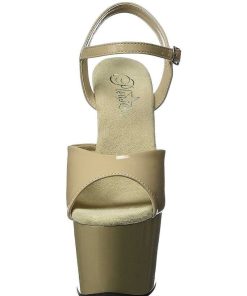 Hoga Klackar Mer Plata höga klackar | Beige Lack 18 Cm Adore-709 Platform Hogklackade Skor