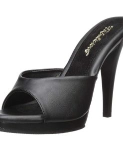 Slip In Klackar Mini Plata höga klackar | Konstlader 12 Cm Flair-401-2 Hogklackade Slipper Skor