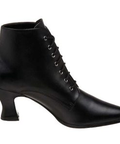 Stovletter Dam Utan Plata höga klackar | Svart 7 Cm Victorian-35 Dam Boots Med Snorning