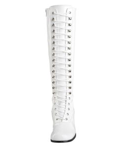 Stovlar Dam Utan Plata höga klackar | Vita Lackstovlar Snorstovlar 5 Cm Lack - 70 Tal Hippie Disco Gogo Boots