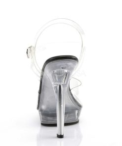 Hoga Klackar Mini Plata höga klackar | Svart Transparent 13 Cm Lip-108 Platform Hogklackade Skor